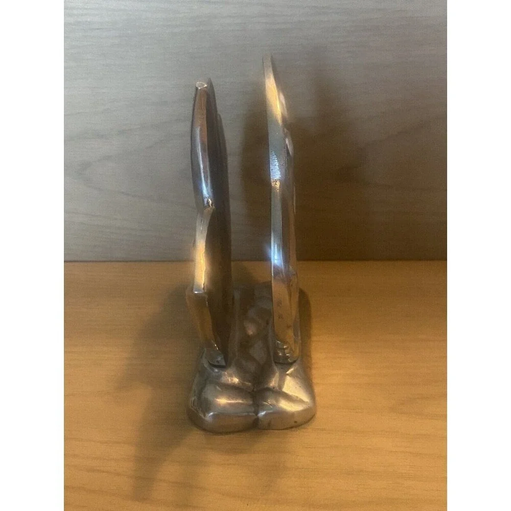 Vntg Cast Aluminum Lily Napkin Letter Mail Guest Towel HOLDER Silvertone
